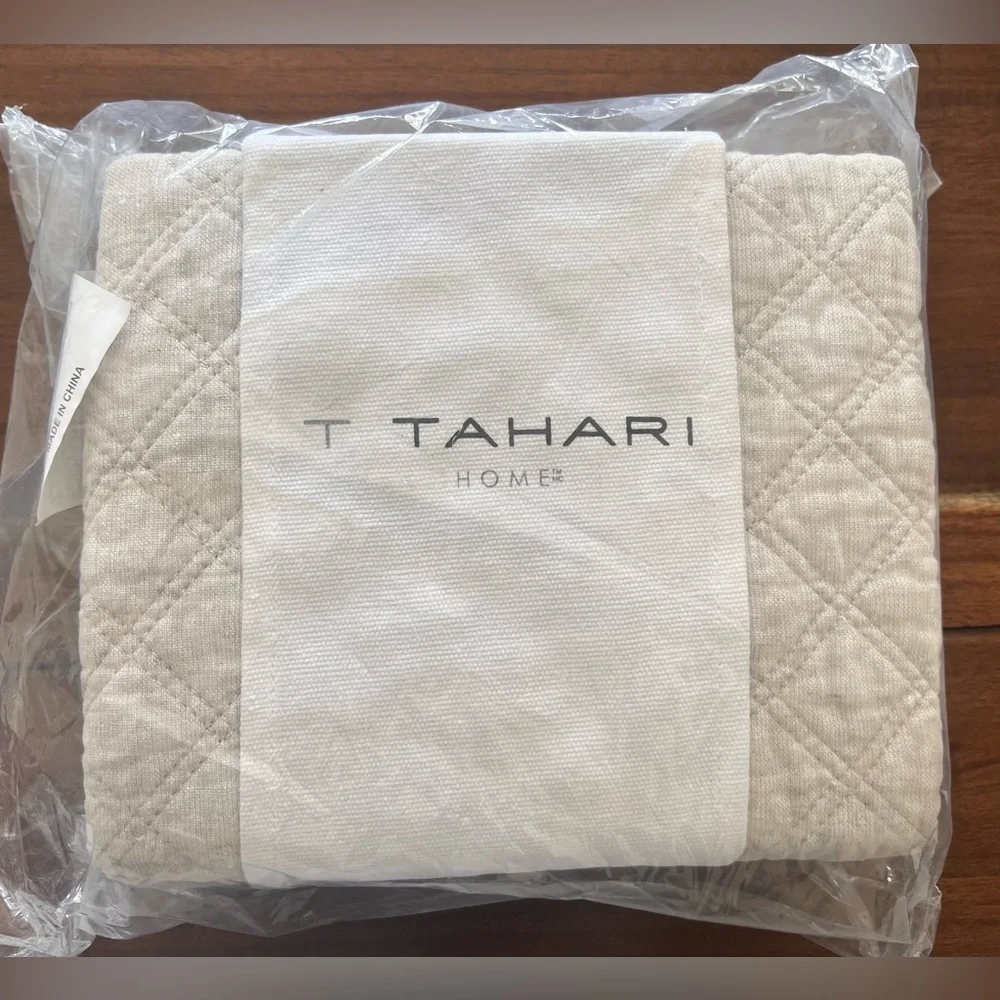 🎉LAST PIECE 🎉 TAHARI HOME 2pk Double Diamond Mel Linen Blend Shams - Picture 4 of 4